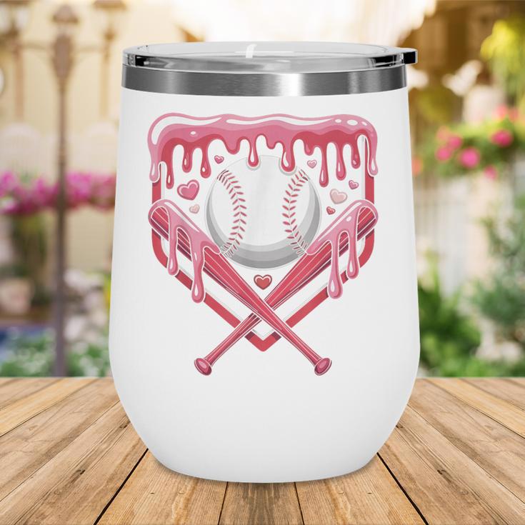 Valentines Baseball Boys Ice Cream Drip Heart Youth Kids Wine Tumbler