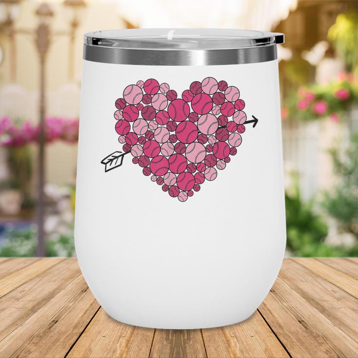 Valentine's Day Baseball Heart Softball Player Sports Lover Wine Tumbler Valentine's Day Baseball Heart Softball Player Sports Lover Wine Tumbler