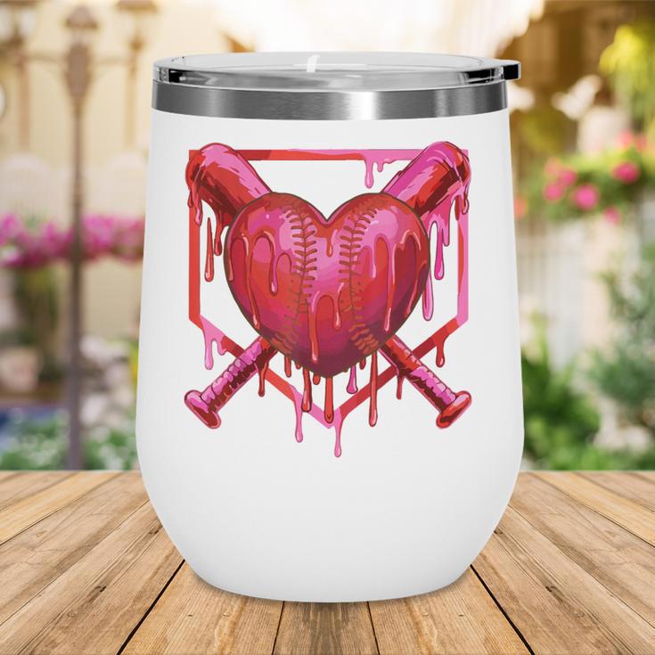 Valentines Day Baseball Red Heart Dab Boys Girls Kids Wine Tumbler