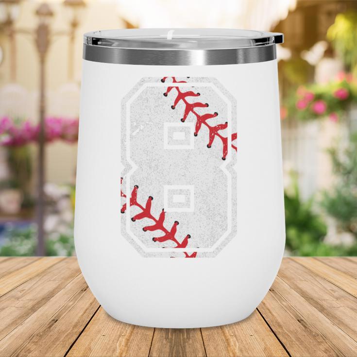 Vintage Baseball 8 Jersey Number 8 Wine Tumbler