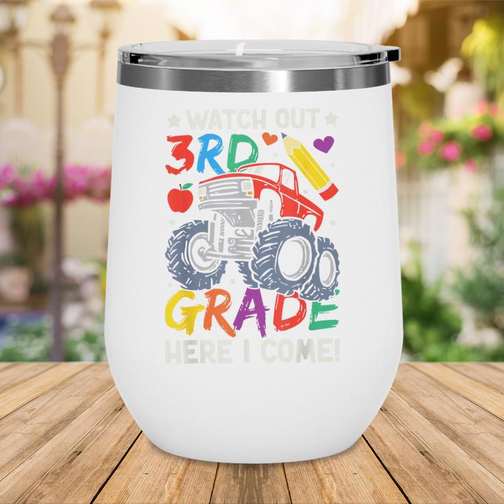 Watch Out 3rd Grade Here I Come Monster Truck Back To School Wine Tumbler