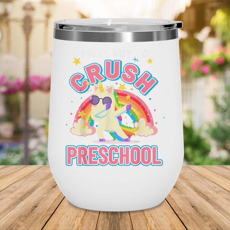 Welcome Back To School Unicorn Crushing Preschool Wine Tumbler
