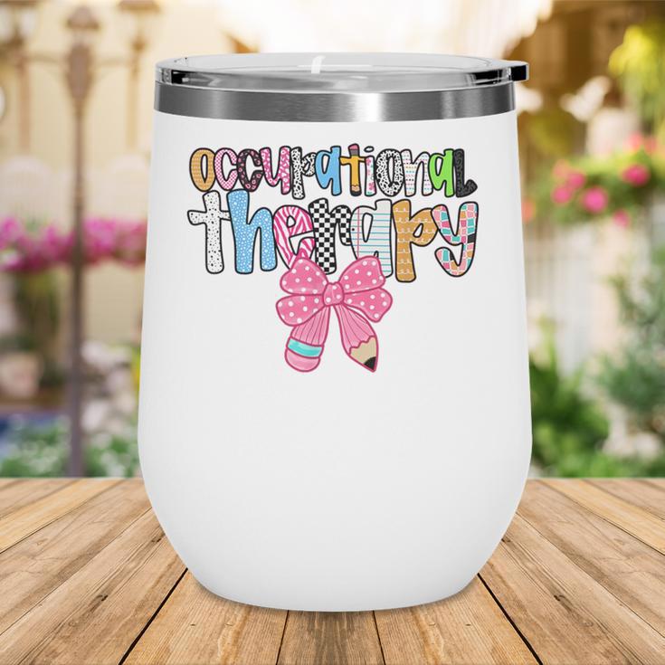Women Occupational Therapy OT Pencil Bow Back To School COTA Wine Tumbler Women Occupational Therapy OT Pencil Bow Back To School COTA Wine Tumbler