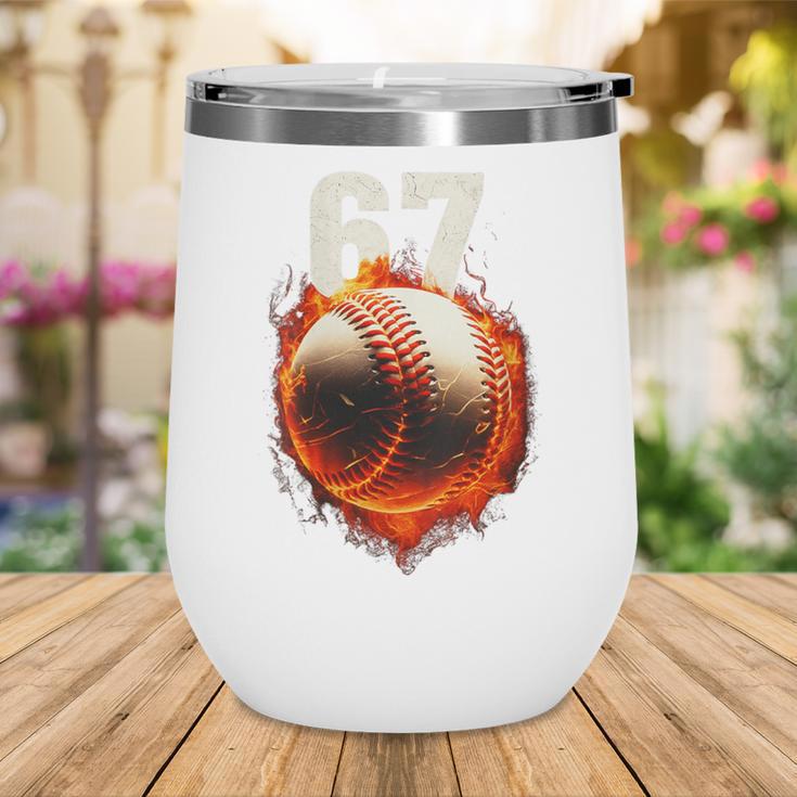 Women's 67 Baseball Boys Birthday Teens Six Seven Brainrot Wine Tumbler