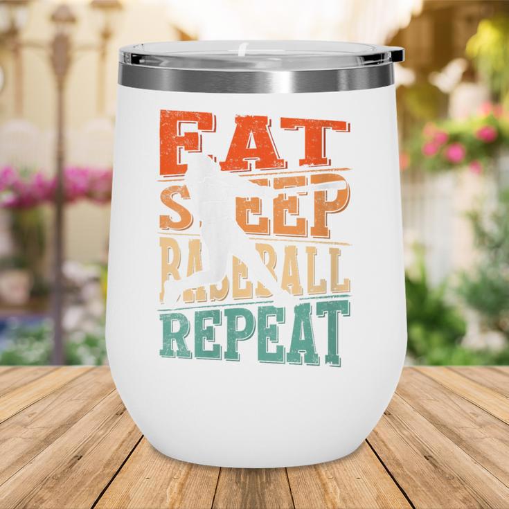 Women's Eat Sleep Baseball Repeat Vintage Player Sport Lover Retro Wine Tumbler