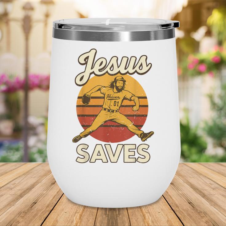 Youth Boy Baseball Jesus Saves Christian Baseball Religious Wine Tumbler