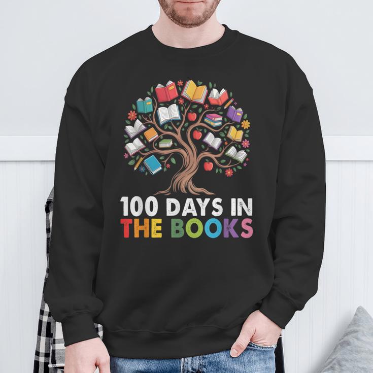 100 Days In The Books Reading Teachers Librarians School Sweatshirt Gifts for Old Men