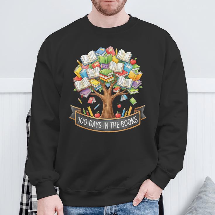 100 Days Of School In The Books Librarian Reading Teacher Sweatshirt Gifts for Old Men