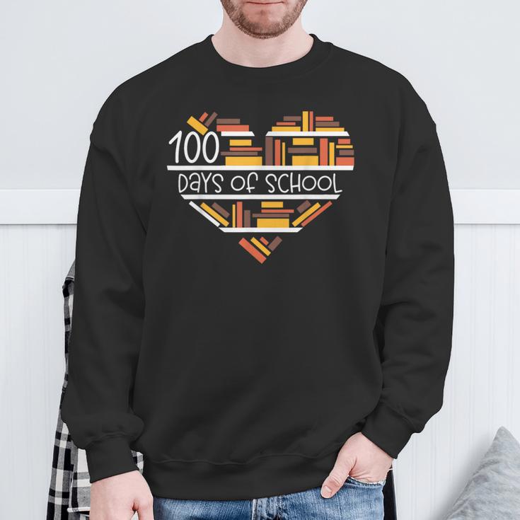 100 Days Of School Books Reading Lover 100th Day Of School Sweatshirt Gifts for Old Men