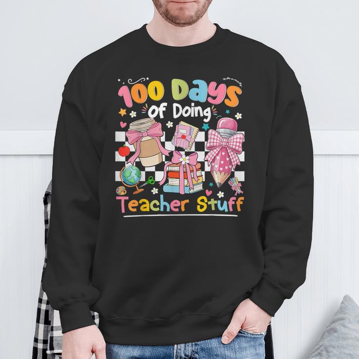 100th Day Of School Teacher 100 Days Coffee Books Sweatshirt Gifts for Old Men