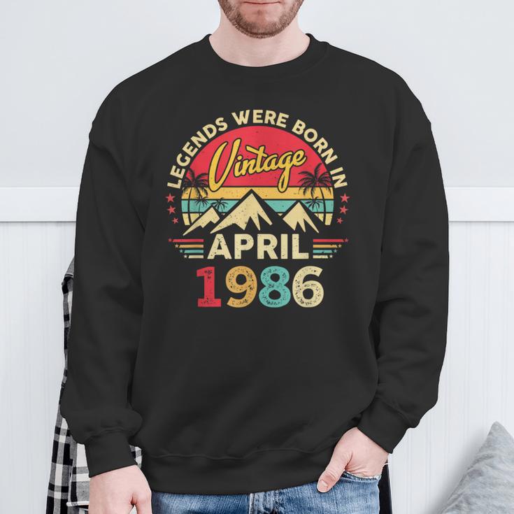1986年4月 レトロサンセットクラシック 40歳40歳の誕生日 スウェットシャツ 高齢者への贈り物