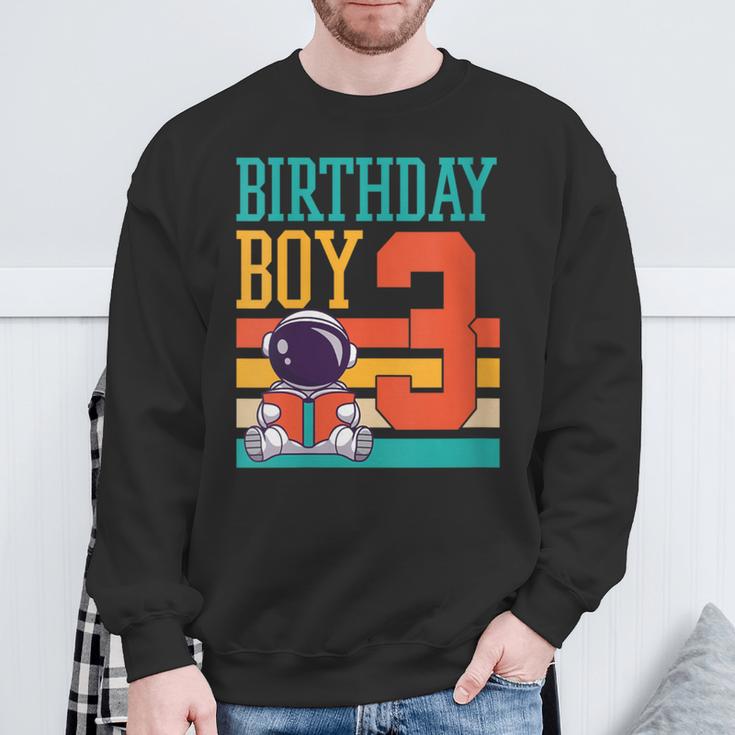 3 Year Old Birthday Boy Book Worm Reading Birthday Party Sweatshirt Gifts for Old Men