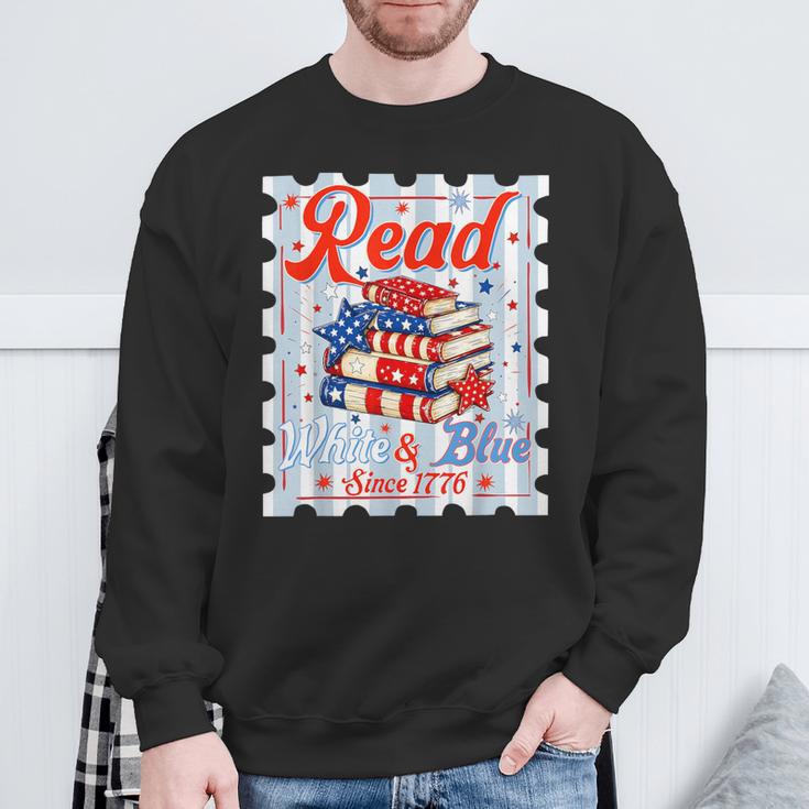 4th Of July Patriotic Read Blue Books Men Women Kid Sweatshirt Gifts for Old Men