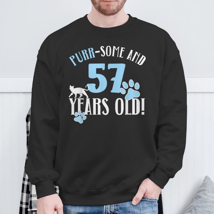 57歳の誕生日 57歳 猫 ママ 猫好き 誕生日 スウェットシャツ 高齢者への贈り物