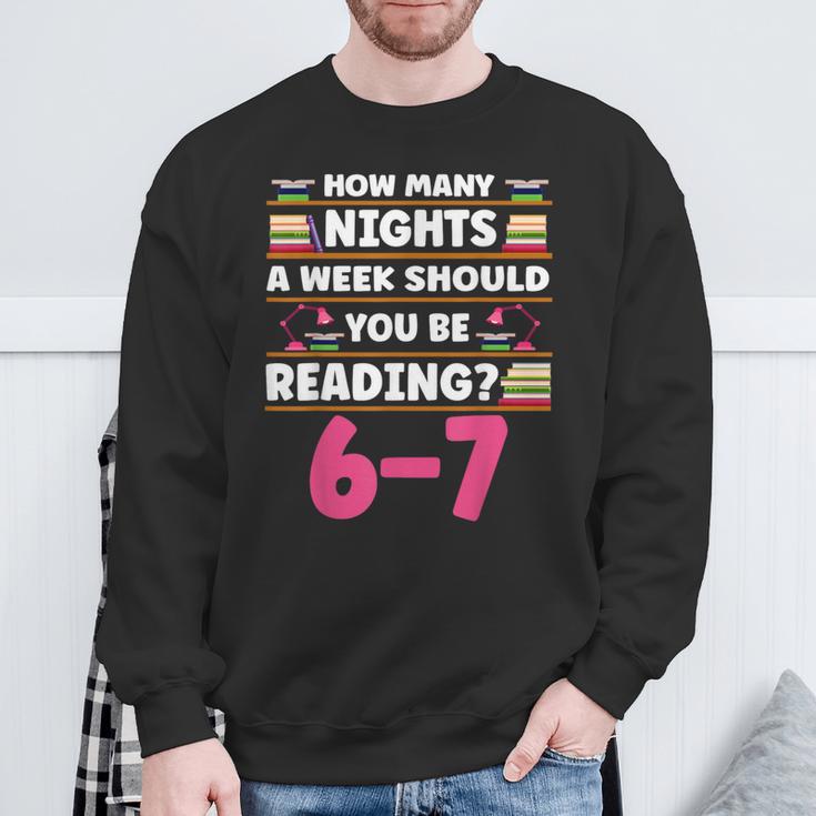 6 7 Meme Book Lover Teachers Bookish Men Women Kids Sweatshirt Gifts for Old Men