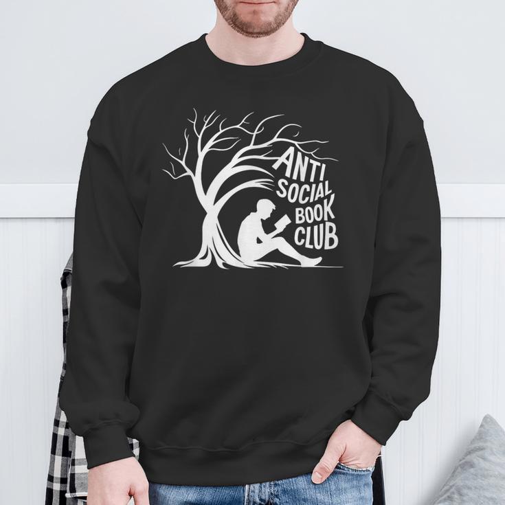 Anti Social Book Club Introvert Reader Bibliophile Sweatshirt Gifts for Old Men