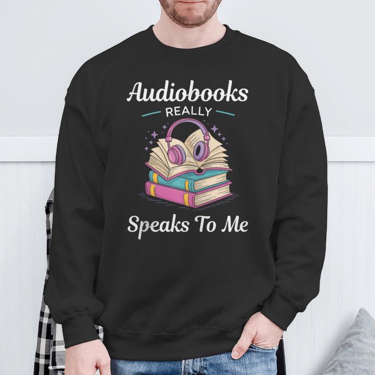 Audiobooks Listener Fun Tee Audio Book And Book Nerd Sweatshirt Gifts for Old Men