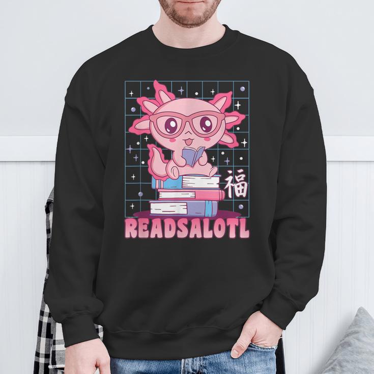 Axolotl Books Readsalotl Reading Bookworm Boys Girls Kids Sweatshirt Gifts for Old Men