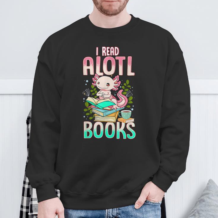 Axolotl Shirts For Girls Book Lover Cute I Read Alotl Books Sweatshirt Gifts for Old Men