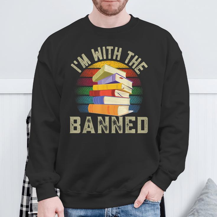 Banned Books I'm With The Banned Sweatshirt Gifts for Old Men