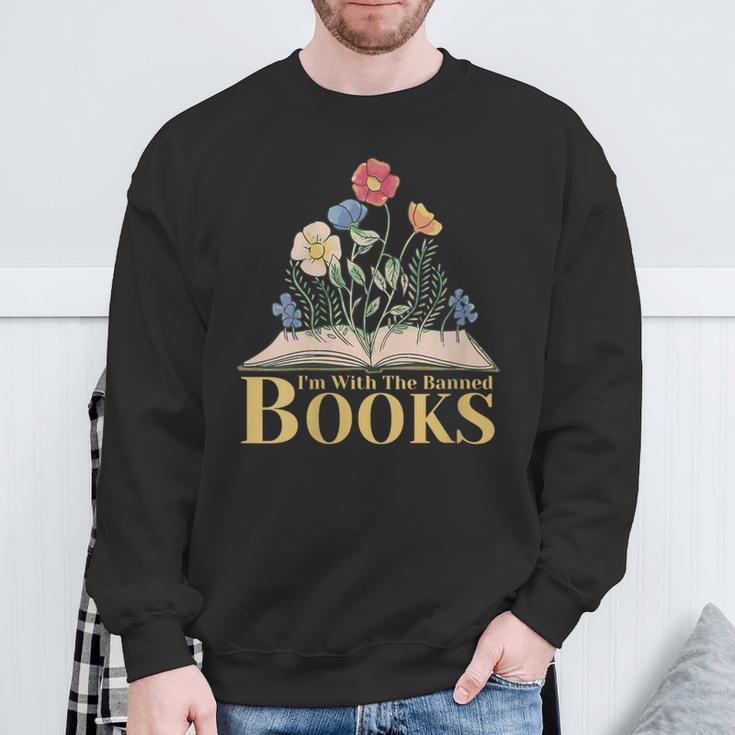 Banned Books I'm With The Banned Books Sweatshirt Gifts for Old Men