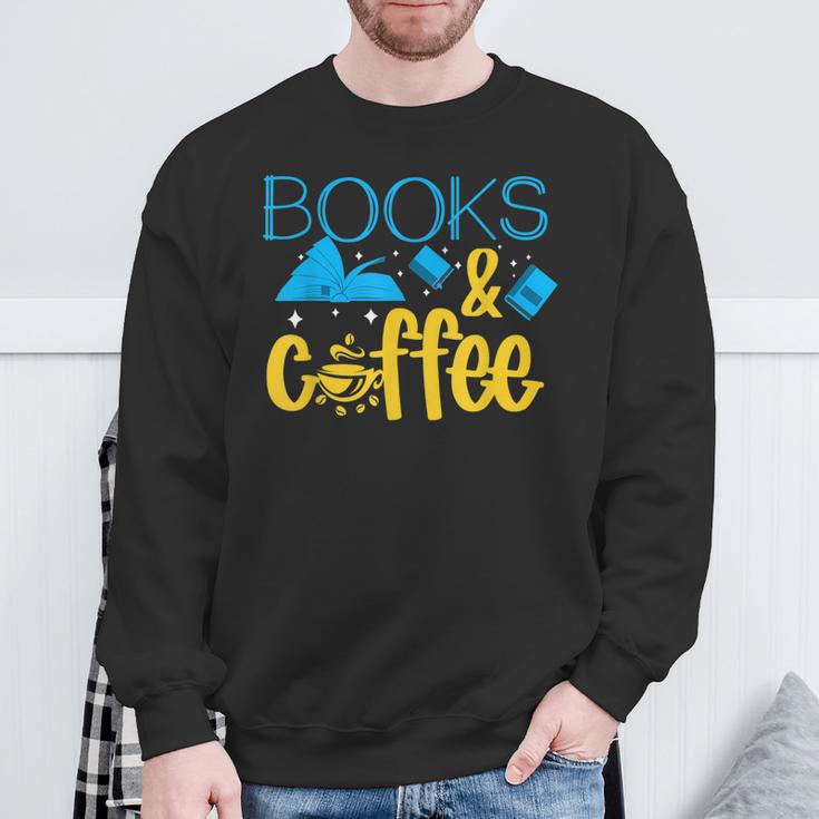 Book Coffee Drink Coffee Read Books Library Bookworm Nerd Sweatshirt Gifts for Old Men