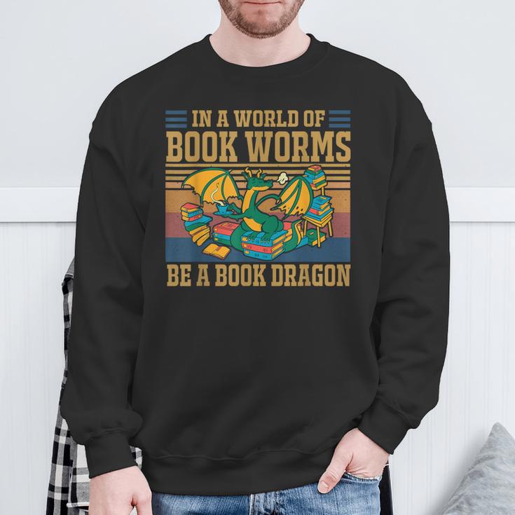 Book Dragon Kids Bookworm Sweatshirt Gifts for Old Men