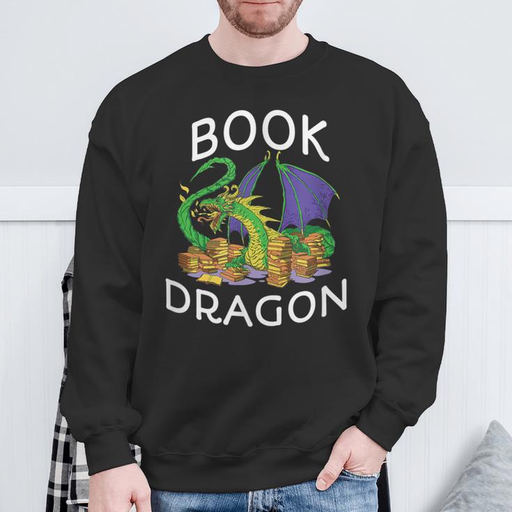 Book Dragon Smart Readers Sweatshirt Gifts for Old Men