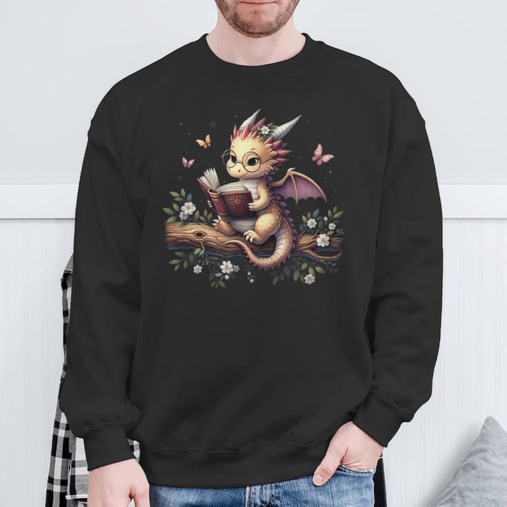 Book Dragon Sweatshirt Gifts for Old Men