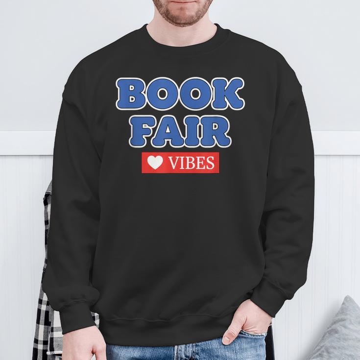 Book Fair Vibes Kids Retro Book Fair Book Lover Sweatshirt Gifts for Old Men