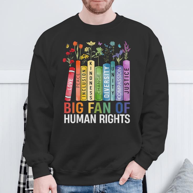 Book Flower Big Fan Of Human Rights Protest Feminist Quote Sweatshirt Gifts for Old Men Book Flower Big Fan Of Human Rights Protest Feminist Quote Sweatshirt Gifts for Old Men