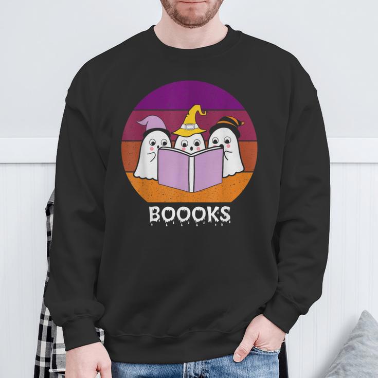 Book Ghost Reading Halloween Teacher For Men Women Sweatshirt Gifts for Old Men