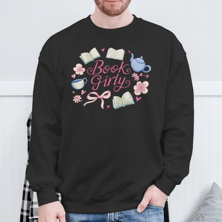 Book Girly Aesthetic For Coquette Book Lover And Reader Sweatshirt Gifts for Old Men