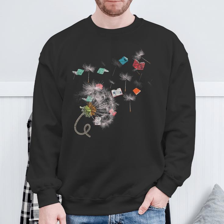 Book Librarian Dandelion Book Reading Sweatshirt Gifts for Old Men