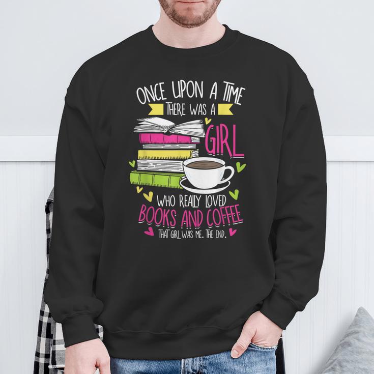 Book Lover & Coffee Reader Reading Quote Women & Girls Sweatshirt Gifts for Old Men