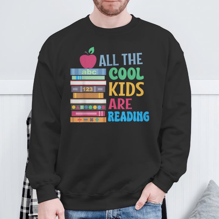 Book Lover All The Cool Kids Reading Sweatshirt Gifts for Old Men