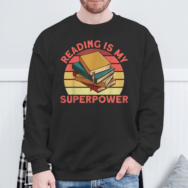 Book Lovers Reading Is My Superpower Avid Readers Bookworms Sweatshirt Gifts for Old Men Book Lovers Reading Is My Superpower Avid Readers Bookworms Sweatshirt Gifts for Old Men