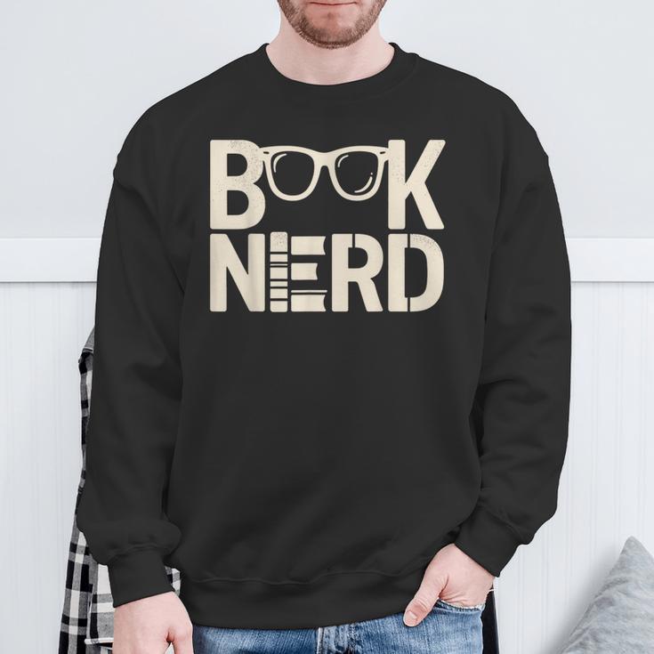 BOOK NERD Bibliophilia Book Reader Literature Bookworm Sweatshirt Gifts for Old Men