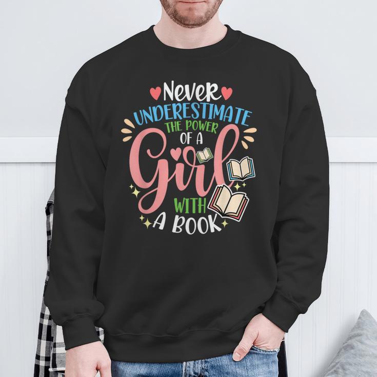 Book Reader Reading Literature Bookworm Idea Never Underestimate The Power Of A Girl With A Book Women's Short Sleeve Cotton 60 Polyester 40 Classic Fit Crew Neck Small Sweatshirt Gifts for Old Men Book Reader Reading Literature Bookworm Idea Never Underestimate The Power Of A Girl With A Book Women's Short Sleeve Cotton 60 Polyester 40 Classic Fit Crew Neck Small Sweatshirt Gifts for Old Men