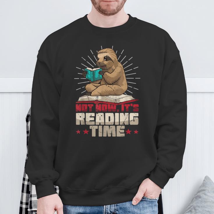 Book Reader Sloth Bookworm Reading Book Club Sweatshirt Gifts for Old Men