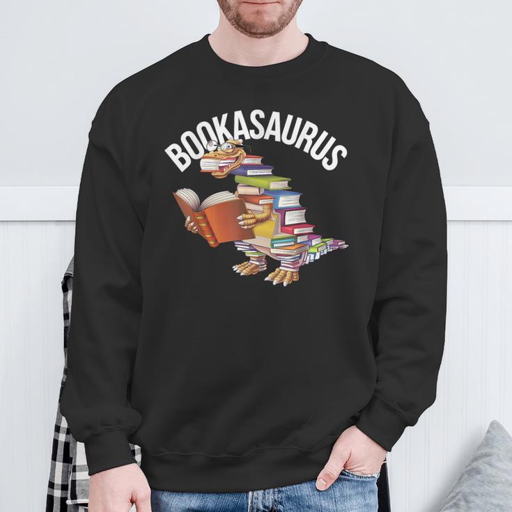 Book Reading Dinosaur T-Rex Dino Bookworm Sweatshirt Gifts for Old Men