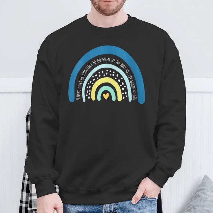 Book Reading Reading Gives Us Someplace To Go Sweatshirt Gifts for Old Men