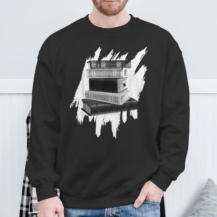 Book Reading Library Books Reader Bookworm Sweatshirt Gifts for Old Men