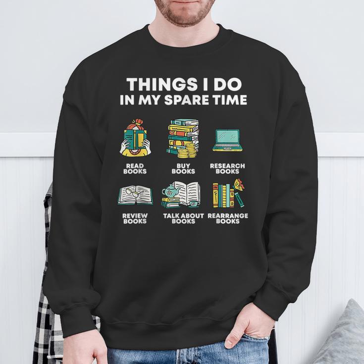 Book Reading Reviewing Books Free Time Bookworm Bookish Sweatshirt Gifts for Old Men
