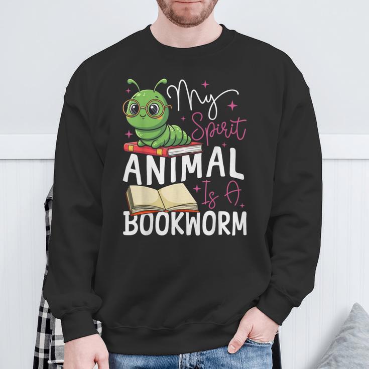 Book Reading My Spirit Animal Is A Bookworm Sweatshirt Gifts for Old Men
