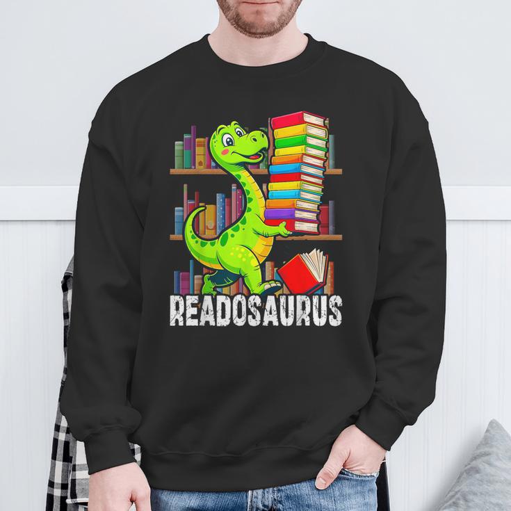 Book Readosaurus Dinosaur Books Library Reading Lovers Sweatshirt Gifts for Old Men