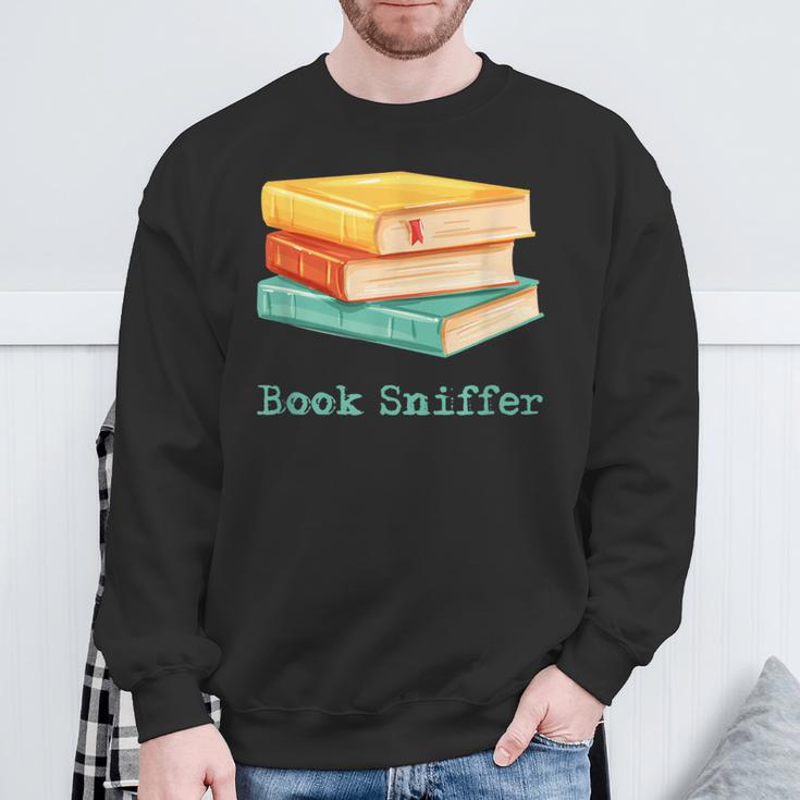 Book Sniffer Sniffing Booksniffing For Readers Sweatshirt Gifts for Old Men