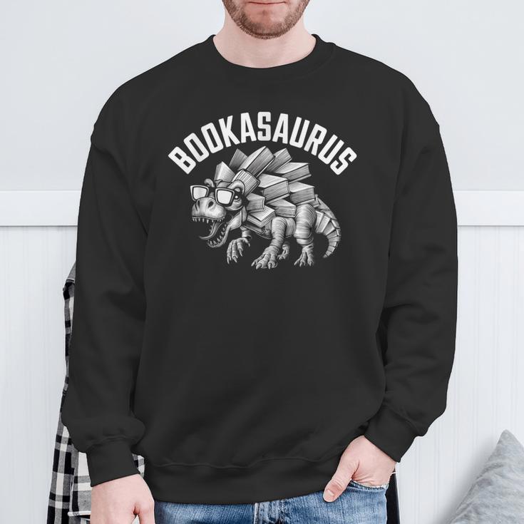 Book T-Rex Dino Bookworm Reading Book Dinosaur Sweatshirt Gifts for Old Men