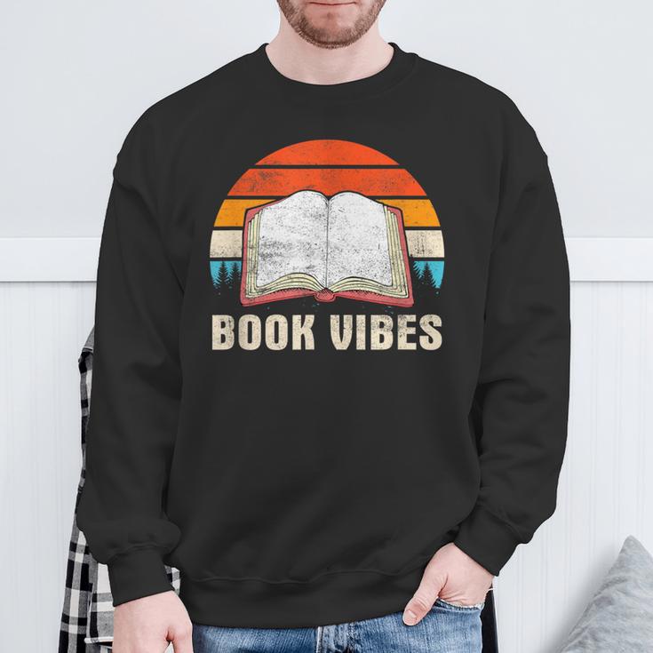 Book Vibes For Book Lovers Bookworm Reading Sweatshirt Gifts for Old Men