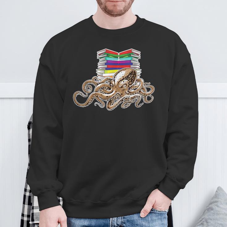 Book-Worm Octopus Reader Teacher Nerd Animal Librarian For Men Women Kids Sweatshirt Gifts for Old Men